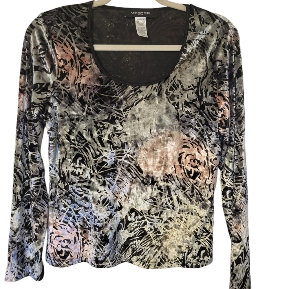 Jones New york Petite medium,crushed velvet top,like new
